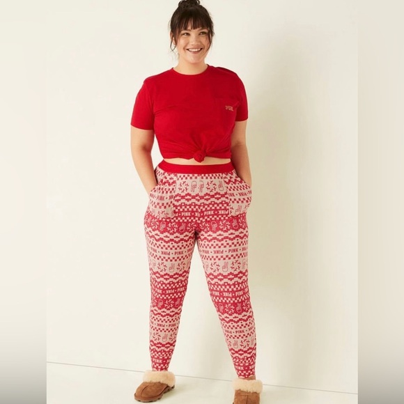 PINK BY Victoria Secret Holiday Sleep Pants - Picture 1 of 10